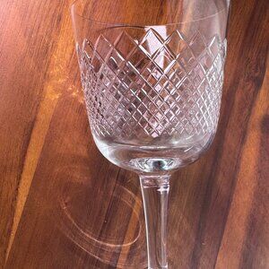 Vintage Rhein Krystall Wine Glass, Diamond Cut Crystal, Elegant Stemware